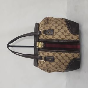 GUCCI GG Canvas Tresure Boston Bag